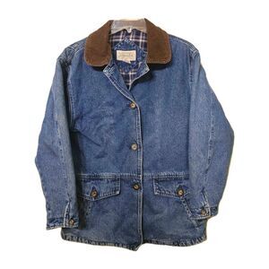 St. John's Bay Vintage Denim Jacket Mens Medium M Corduroy Collar Workwear USA